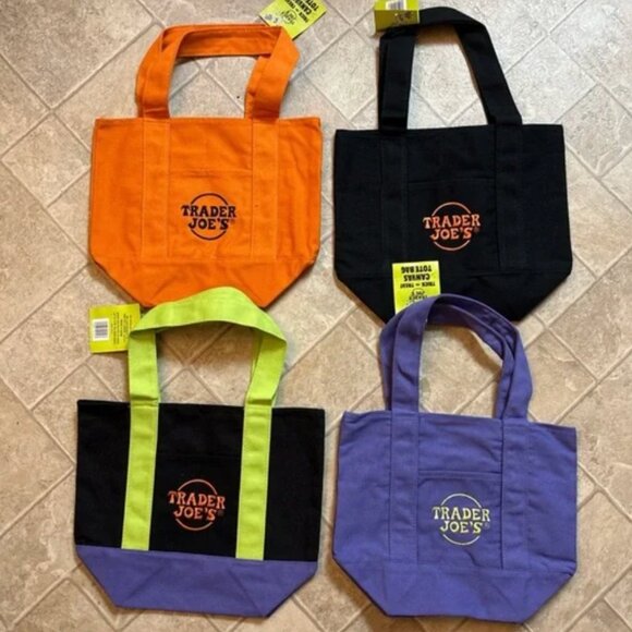 Trader Joe's Limited Edition Halloween 2025 Mini Tote Bags - Set of 4 - Picture 1 of 1